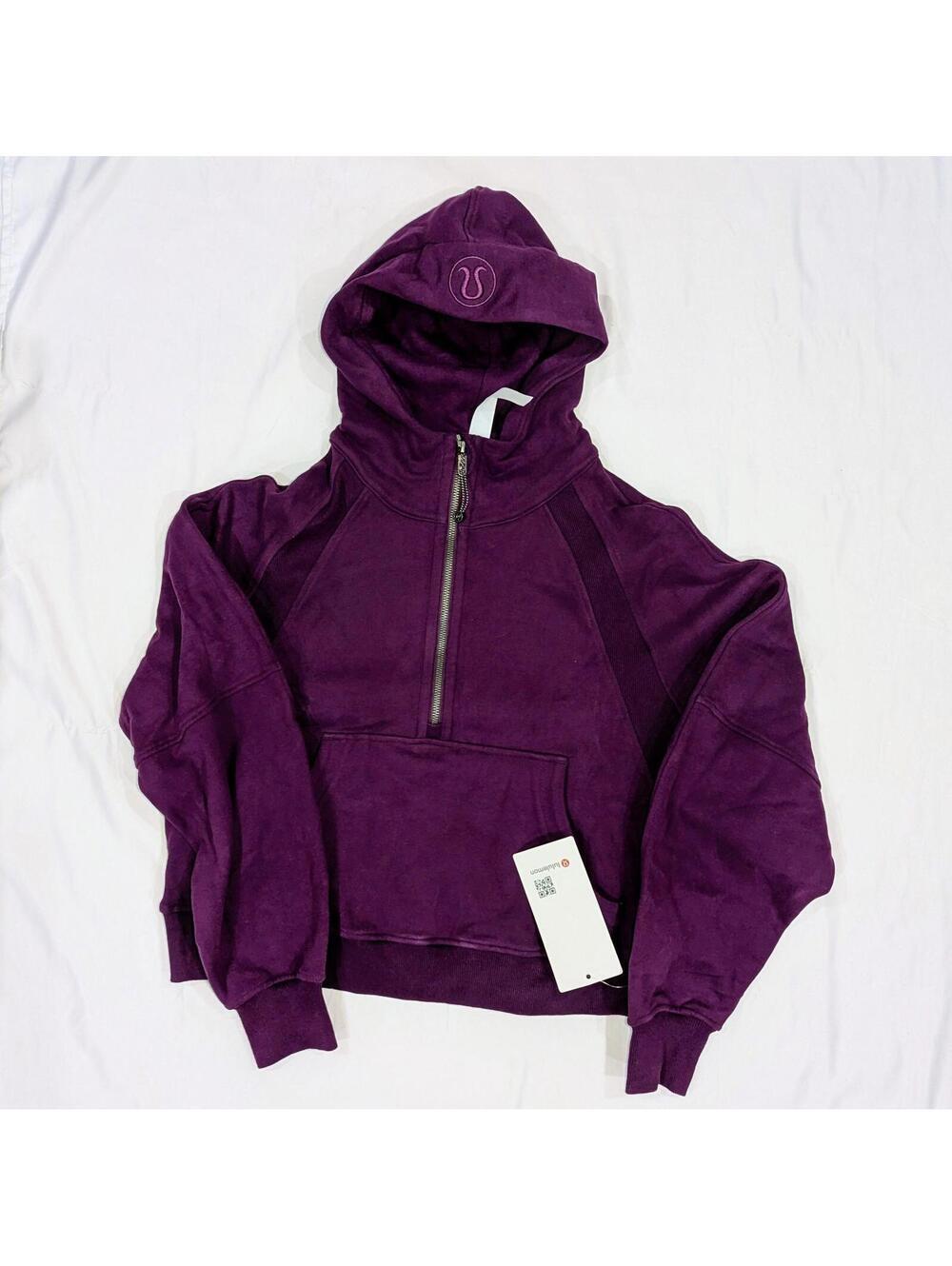 Lululemon Scuba Oversized 1/2 Zip Hoodie XS/S Dramatic Magenta Half Zip - Picture 3 of 9